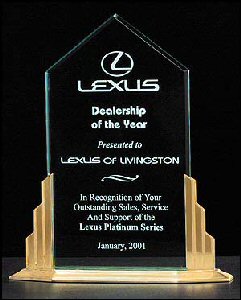 Peak Series Jade Acrylics on a Gold-tone Base