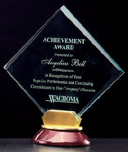Rosewood Diamond Shaped Acrylic Award