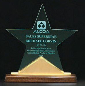 Star Shaped Jade Acrylic Award