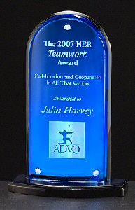 Arch Shaped Blue Mirror Acrylic Award