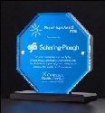 Octagon Shaped Blue Mirror Acrylic Award