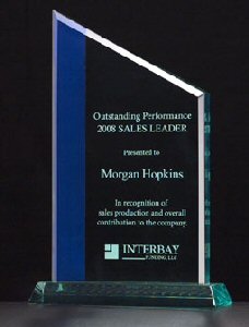 Jade Acrylic Award With Blue Highlights