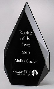 Freestanding Flame Black Back Acrylic Trophy