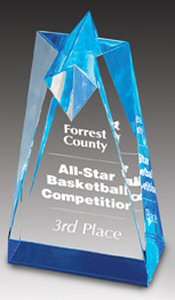 Blue Sculpted Star Tower Awards