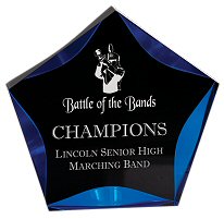 Star Black Blue Luminary Acrylic Trophy