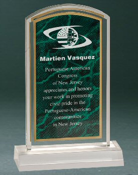 Green Marbleized Acrylic Award