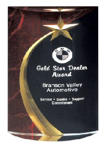 Red Marble Star Dome Acrylic Award