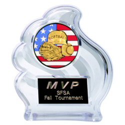 Wave Ice Acrylic Softball Award