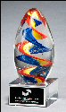 Colorful Egg Shaped Art Glass Award