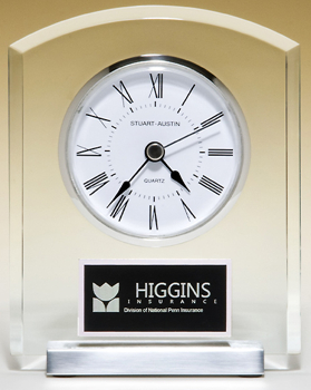 Acrylic Clock With Polished Silver Aluminum Base