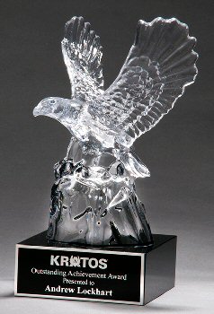Beautiful Carved Crystal Eagle