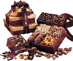 Burgundy and Gold Gourmet Sampler Tower