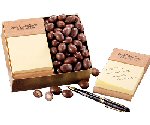 Beech Post-it� Note Holder with Milk Chocolate Almonds