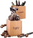 Hardwood Pen and Pencil Cup with Milk Chocolate Almonds