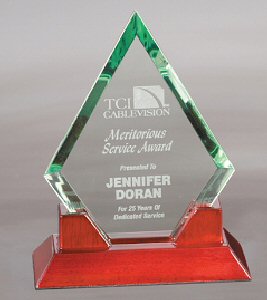 Prestige Diamond Rosewood Glass Award