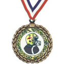 Wreath Football Insert Medal