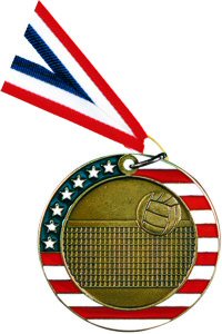 Stars and stripes volleyball medal