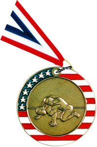 Stars and stripes wrestling medal