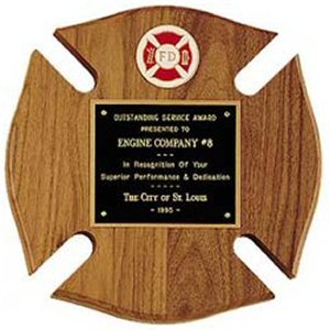 Maltese Cross Fire Award Plaque