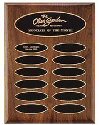 Walnut Elliptical 12 Plates Plaque