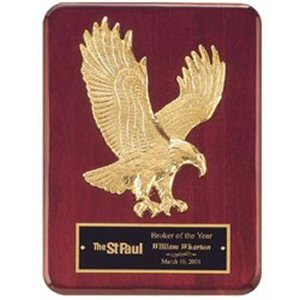 Sculptured Eagle Rosewood Plaque