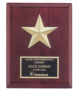 Gabled Points Star Rosewood Plaque
