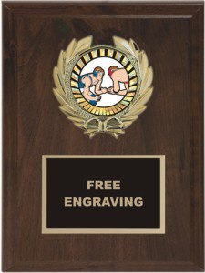 wreath wrestling insert emblem plaque