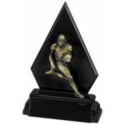 Black diamond football runner resin award
