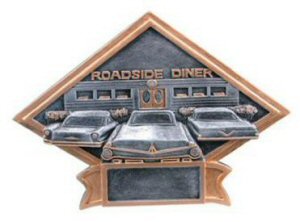 Roadside Diner Diamond Resin Plate