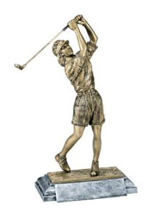 Masterworks Female Golfer Sculpture