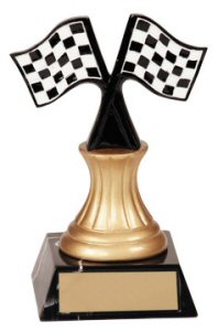 Checker Flags Pedestal Resin Award