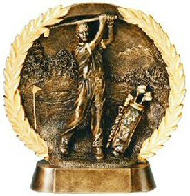 Male Golf Bronze Resin Plate
