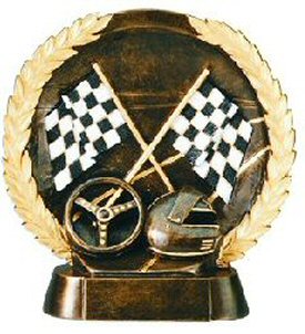  Auto Racing Trophies on Auto Racing Bronze Resin Plate