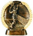 Male Tennis Bronze Resin Plate