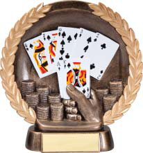 Poker Hand Bronze Resin Plate