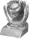 Silver Baseball Mitt and Ball Award