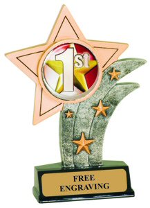 1st, 2nd, 3rd Place Theme Resin Star