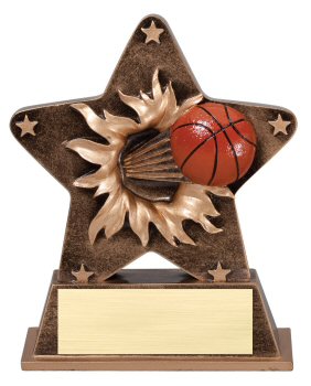 Basketball Theme Starburst Resin Trophy