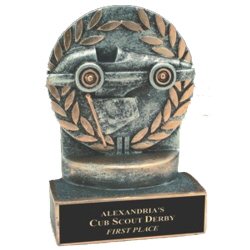 Pinewood derby wreath resin