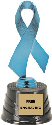 Blue Awareness Ribbon on a Round Base Trophy