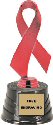 Red Awareness Ribbon on a Round Base Trophy