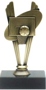 Basketball theme metal trophy