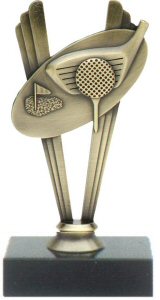 Golf theme metal trophy