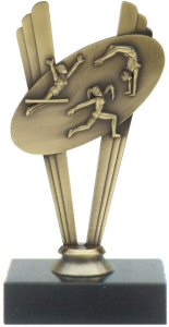 Female gymnast theme metal trophy