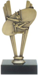 Male gymnast theme metal trophy