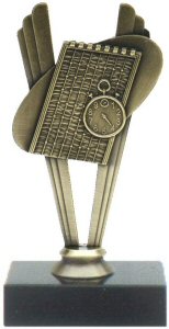 Swimming theme metal trophy