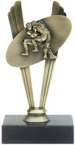 Wrestling theme metal trophy