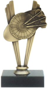Darts theme metal trophy