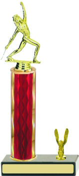 Diamond Hologram Column Twirling Trophy with Trim