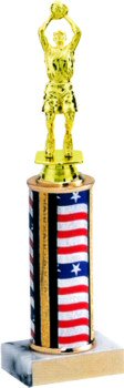 Traditional series basketball round column trophy